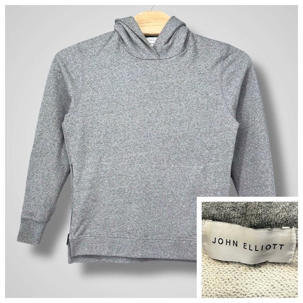 John Elliot Villain Side‎ Zip Gray Pullover Hoodie Mens 3 Large USA Terry Soft